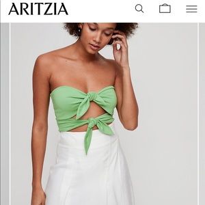 Aritzia Wilfred Knot & Smocked Tube Top